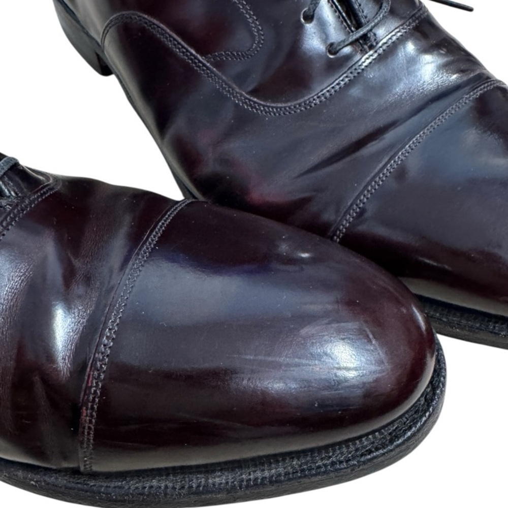 Johnston & Murphy Melton Burgundy Leather Cap Toe Oxford Dress Shoes Men’s 11 D - Picture 10 of 13